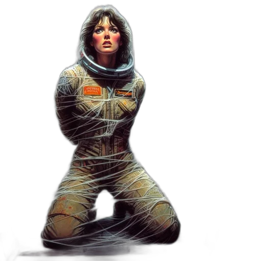 jacket, concept art, comic book art, cyberpunk, fantasy art, outer space, inside, high-tech transparent PNG cut-out