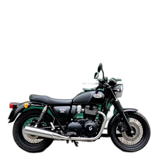 weapon, photorealistic, 3d render, green, black, motorcycle, sidecar, parked transparent PNG cut-out