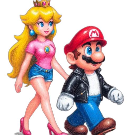 dress, hat, weapon, pixel art, concept art, 3d render, vaporwave, two transparent PNG cut-out