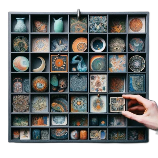 jewelry, furniture, outer space, earth tones, image, showcases, beautifully, curated transparent PNG cut-out