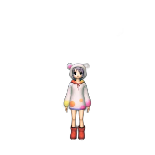 dress, creature, animal, staff, pixel art, 3d render, concept art, vaporwave transparent PNG cut-out