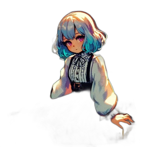 dress, creature, staff, robot, watercolor, concept art, pixel art, anime transparent PNG cut-out