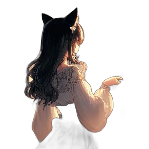 dress, creature, mask, animal, concept art, anime, watercolor, fantasy art transparent PNG cut-out
