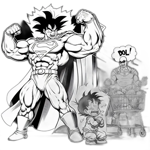 comic book art, concept art, cartoon, anime, monochrome, illustration, displays, strong transparent PNG cut-out