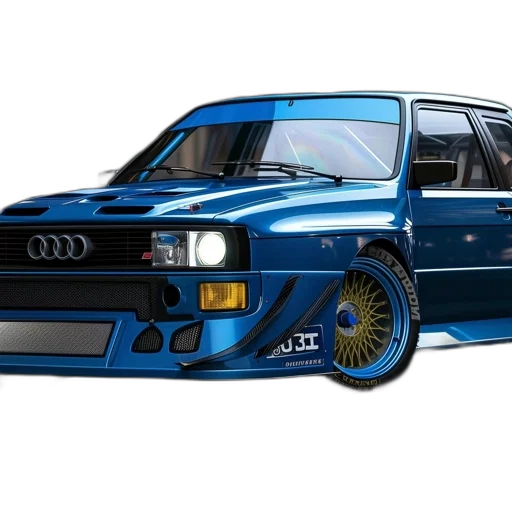 car, photorealistic, concept art, anime, fantasy art, blue, audi, sporty transparent PNG cut-out
