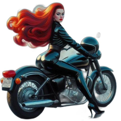 comic book art, concept art, photorealistic, fantasy art, woman, sits, upon, black transparent PNG cut-out