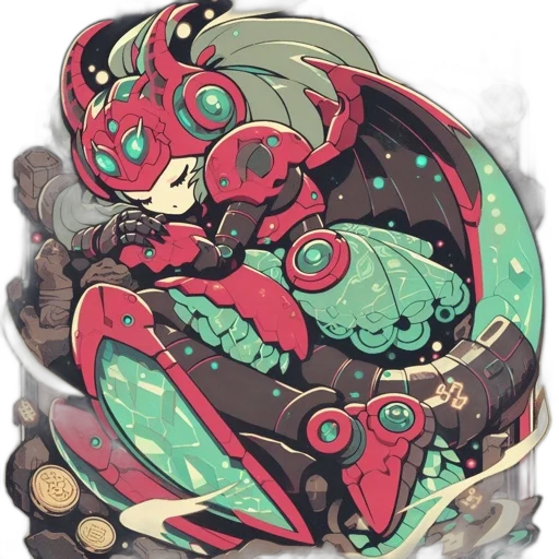 mask, crown, robot, jewelry, concept art, fantasy art, watercolor, pixel art transparent PNG cut-out
