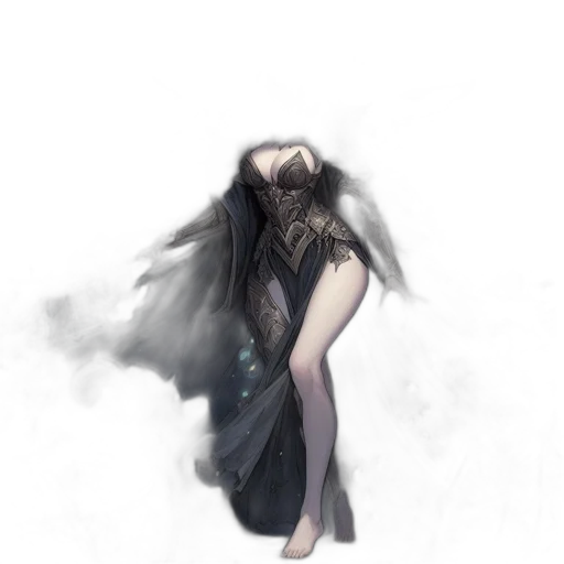 dress, mask, creature, fantasy art, concept art, photorealistic, pixel art, fog transparent PNG cut-out