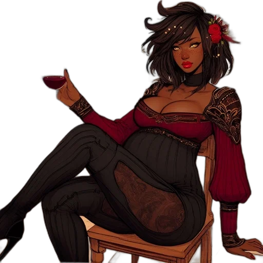 dress, concept art, fantasy art, pixel art, red, dark, earth tones, woman transparent PNG cut-out