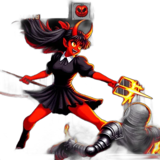 weapon, concept art, fantasy art, pixel art, comic book art, fire, red, pixelated transparent PNG cut-out