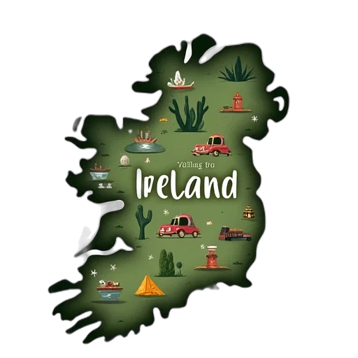 ireland, travel, guide, infographic transparent PNG cut-out