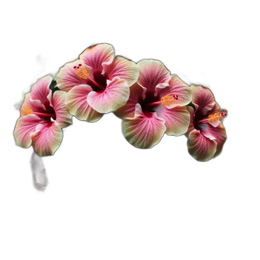 flower, crown, jewelry, hat, photorealistic, 3d render, miniature, leaf-constructed transparent PNG cut-out