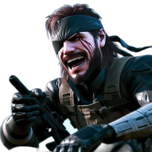 weapon, face, concept art, 3d render, photorealistic, comic book art, rugged, male transparent PNG cut-out