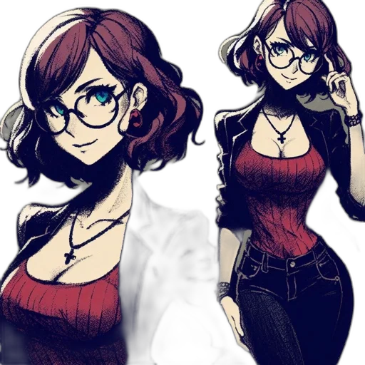 dress, concept art, comic book art, cartoon, anime, red, dark, monochrome transparent PNG cut-out