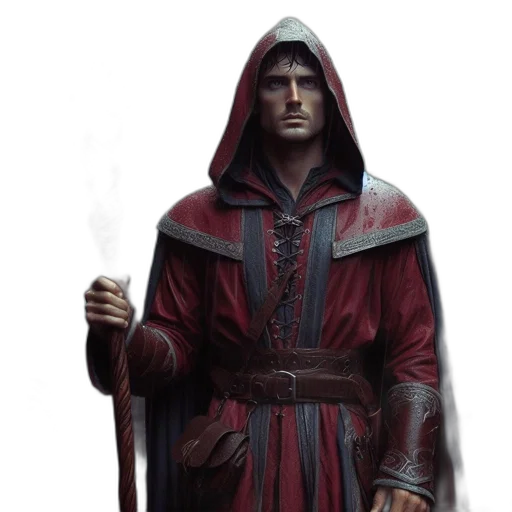 staff, jacket, concept art, fantasy art, 3d render, photorealistic, red, dark transparent PNG cut-out