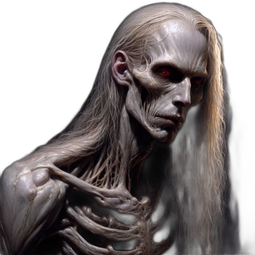 creature, face, hair, mask, concept art, photorealistic, fantasy art, 3d render transparent PNG cut-out