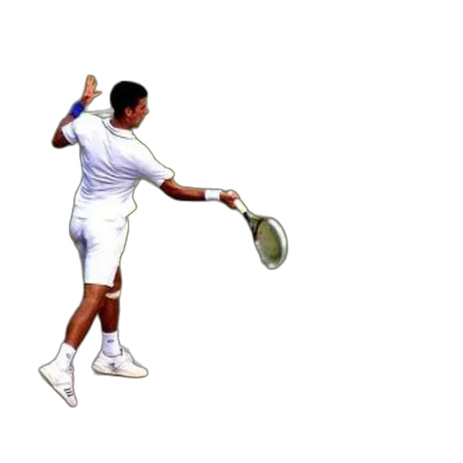 staff, weapon, 3d render, pixel art, tennis, player, white, attire transparent PNG cut-out