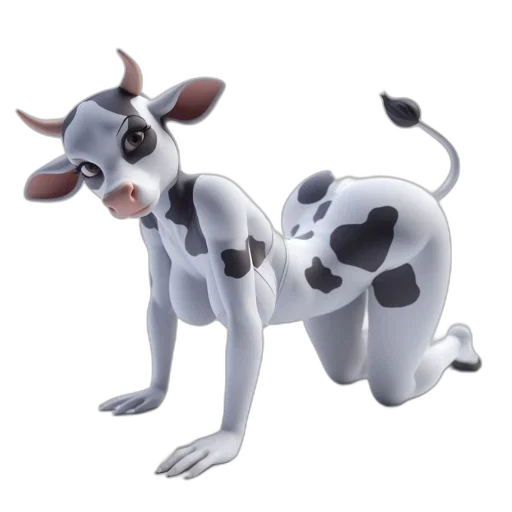 animal, robot, 3d render, concept art, photorealistic, cartoon, anthropomorphic, cow transparent PNG cut-out