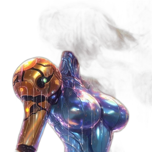 robot, weapon, mask, concept art, comic book art, fantasy art, 3d render, outer space transparent PNG cut-out
