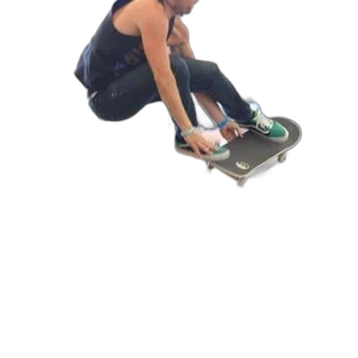 staff, shoes, robot, weapon, cyberpunk, skateboarder, performs, trick transparent PNG cut-out