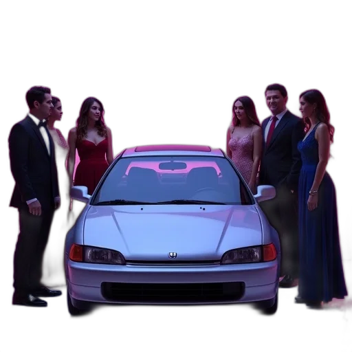 car, robot, dress, vaporwave, concept art, 3d render, pixel art, neon lights transparent PNG cut-out