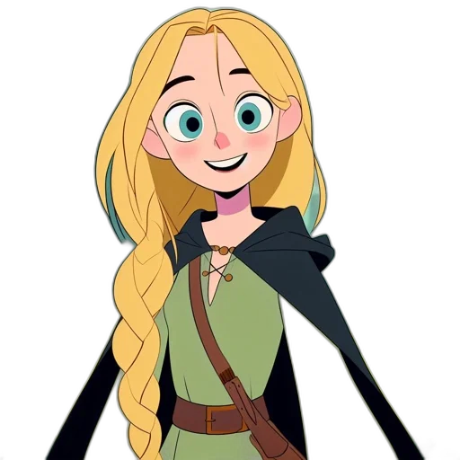 staff, cartoon, concept art, fantasy art, anime, animated, woman, long transparent PNG cut-out
