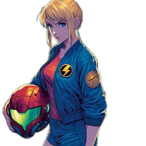 jacket, comic book art, concept art, pixel art, cartoon, animated, female, protagonist transparent PNG cut-out