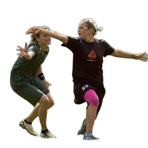 staff, fire, two, women, playing, ultimate, frisbee, one transparent PNG cut-out