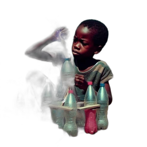 bottle, weapon, robot, concept art, photorealistic, 3d render, watercolor, young transparent PNG cut-out