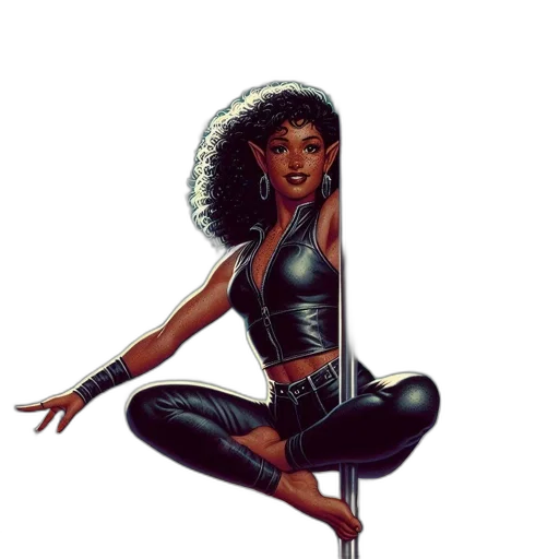 comic book art, concept art, cartoon, fantasy art, dark, night, woman, black transparent PNG cut-out