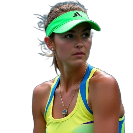 staff, hat, photorealistic, neon, green, colorful, female, tennis transparent PNG cut-out