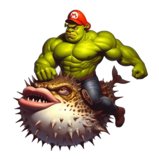 creature, animal, fantasy art, concept art, pixel art, comic book art, anthropomorphic, green transparent PNG cut-out