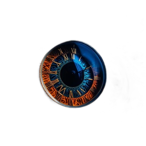 jewelry, detailed, close-up, eye, roman, numeral, clock, design transparent PNG cut-out