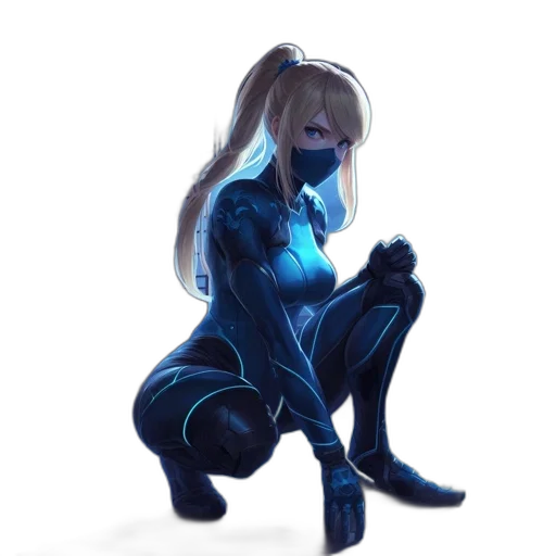 robot, dress, mask, jacket, concept art, anime, cyberpunk, fantasy art transparent PNG cut-out
