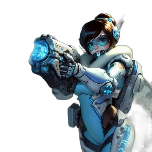 robot, weapon, staff, concept art, comic book art, cyberpunk, 3d render, outer space transparent PNG cut-out