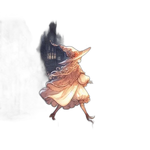dress, mask, creature, umbrella, watercolor, concept art, fantasy art, anime transparent PNG cut-out