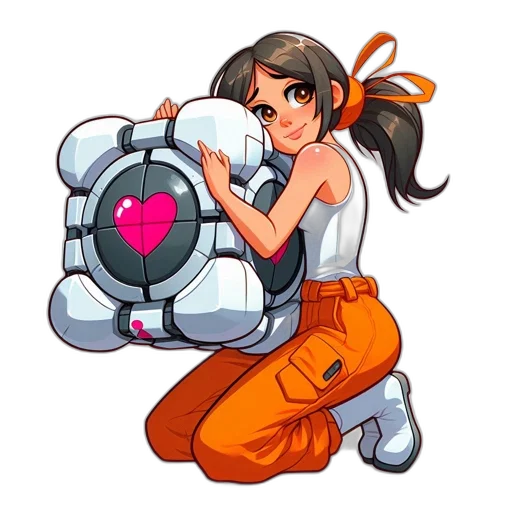 robot, weapon, staff, jacket, pixel art, concept art, anime, cartoon transparent PNG cut-out