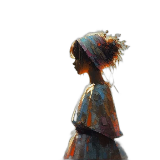 dress, hat, crown, face, oil painting, watercolor, concept art, photorealistic transparent PNG cut-out