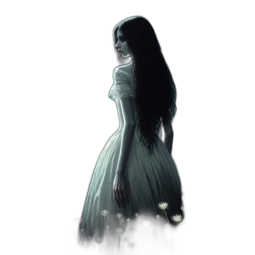 dress, creature, mask, face, concept art, fantasy art, pixel art, photorealistic transparent PNG cut-out