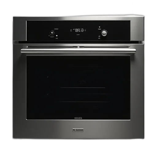 sleek, modern, stainless, steel, oven, digital, display, black transparent PNG cut-out