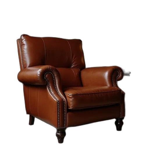 furniture, crown, 3d render, photorealistic, classic, leather, chair, recliner transparent PNG cut-out