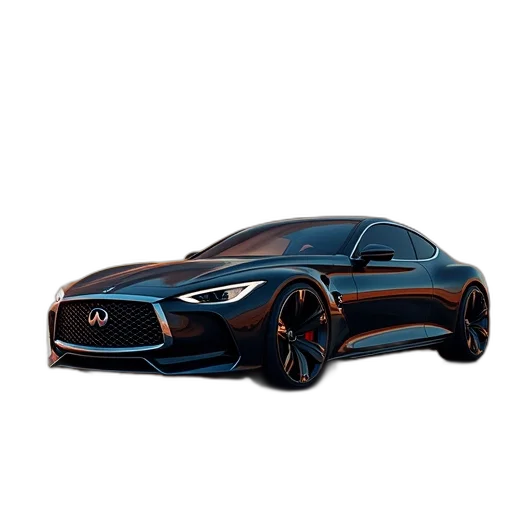 car, 3d render, photorealistic, concept art, fantasy art, infiniti, concept, shown transparent PNG cut-out