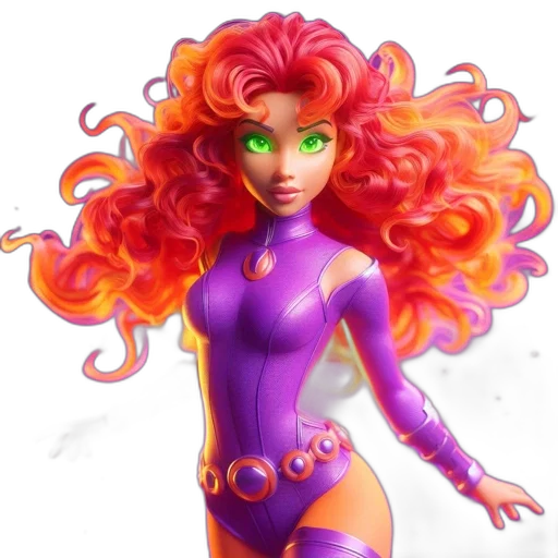 comic book art, concept art, fantasy art, 3d render, neon, colorful, animated, female transparent PNG cut-out