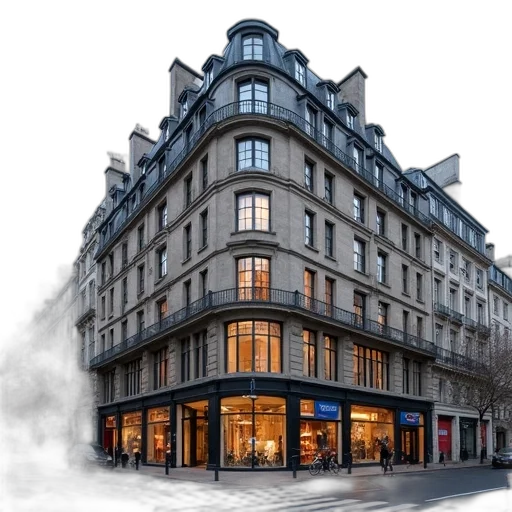building, photorealistic, concept art, 3d render transparent PNG cut-out