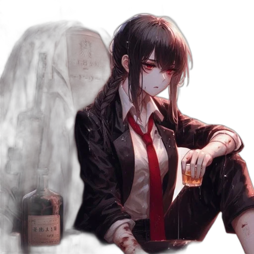 jacket, anime, concept art, fantasy art, photorealistic, neon lights, fog, rain transparent PNG cut-out