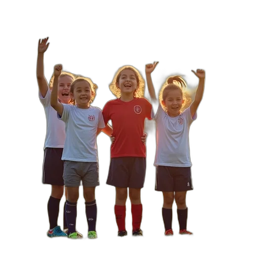 children, cheering, after, team transparent PNG cut-out