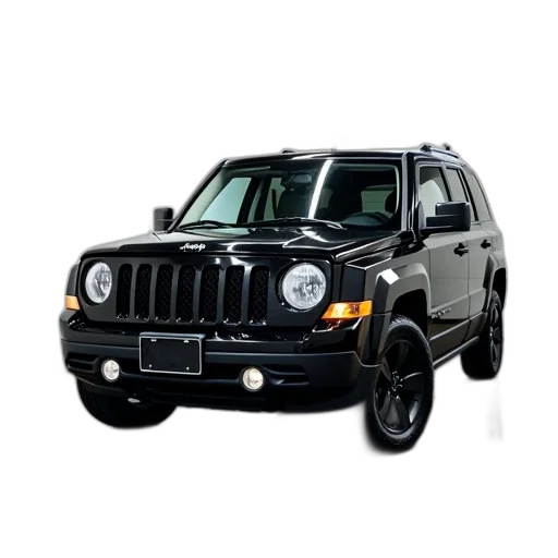 car, animal, photorealistic, 3d render, black, jeep, patriot, parked transparent PNG cut-out