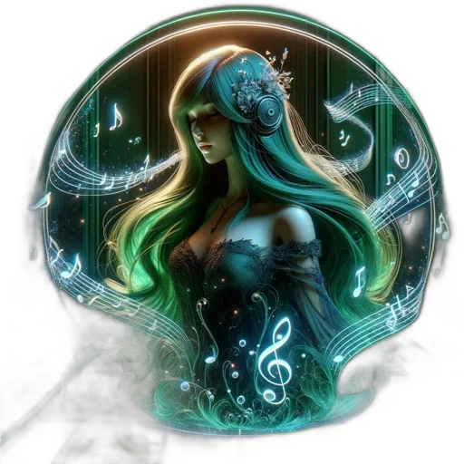 jewelry, fantasy art, concept art, comic book art, pixel art, underwater, outer space, green transparent PNG cut-out