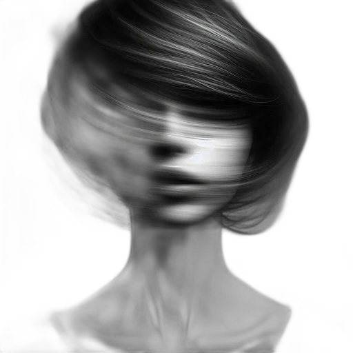 face, mask, hair, dress, photorealistic, 3d render, concept art, fantasy art transparent PNG cut-out
