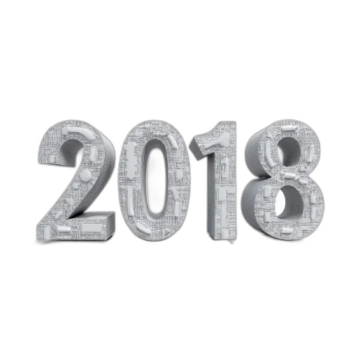 3d render, blueprint, year, 2018, lettering, white, background transparent PNG cut-out